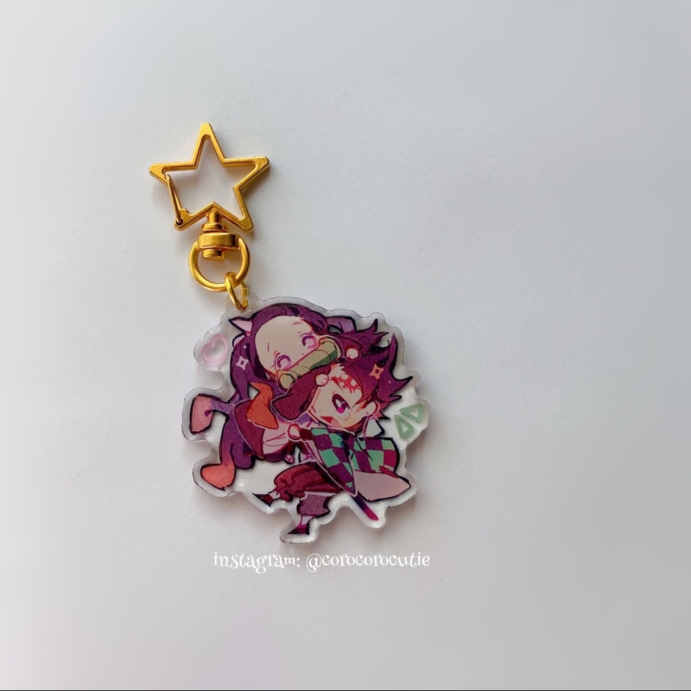 🧡 SOLD 🧡 Kawaii Anime Netflix Demon Slayer Nezuko And Tanjiro Keychain